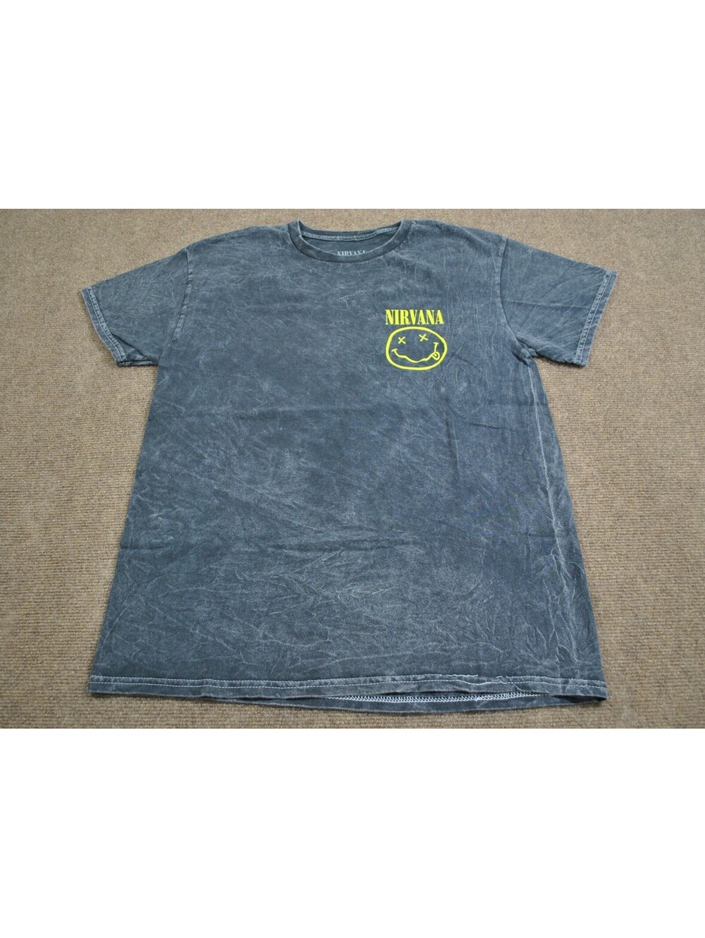 Nirvana Kurt Cobain Band Tour Punk Rock Music Album Gray Dye Shirt Size Medium